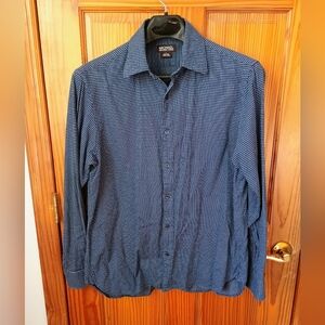 Michael Kors Men’s Blue Button-Down Shirt – Size L – 100% Cotton